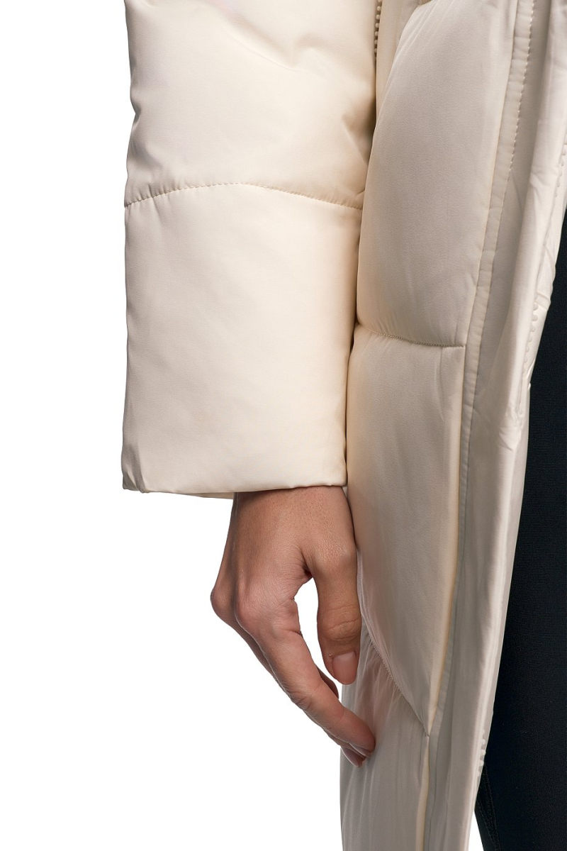 Пуховик удлинённый с капюшоном SODAMODA, цвет: бежевый, 15911 купить онлайн