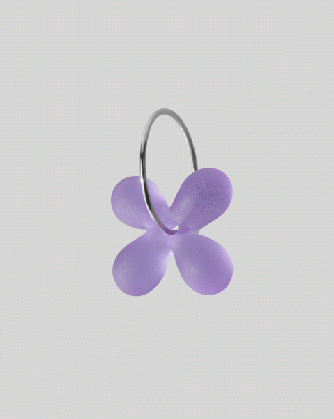 Моносерьга Hoop Glass Flower Lavanda alvaar  купить онлайн