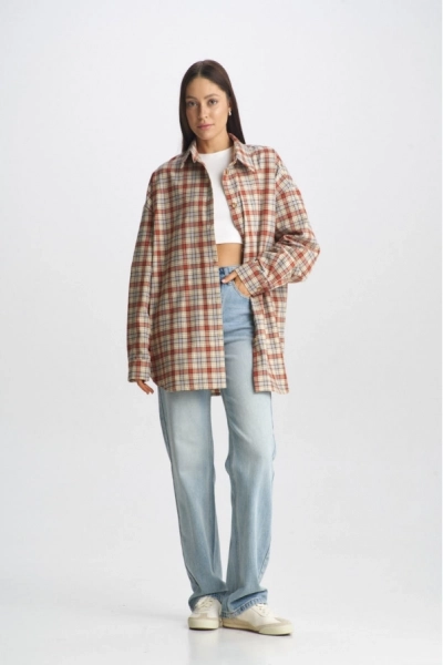 Рубашка в клетку Red&Beige