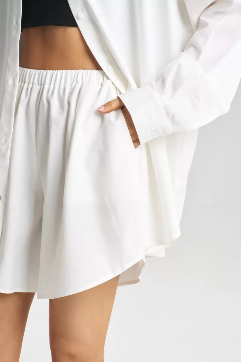 Костюм лён с шортами White Erist store, цвет: белый, НФ-00002313 купить онлайн