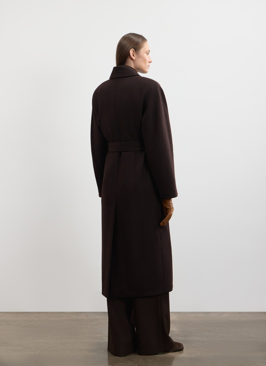 Пальто с объемным рукавом из шерсти и кашемира
