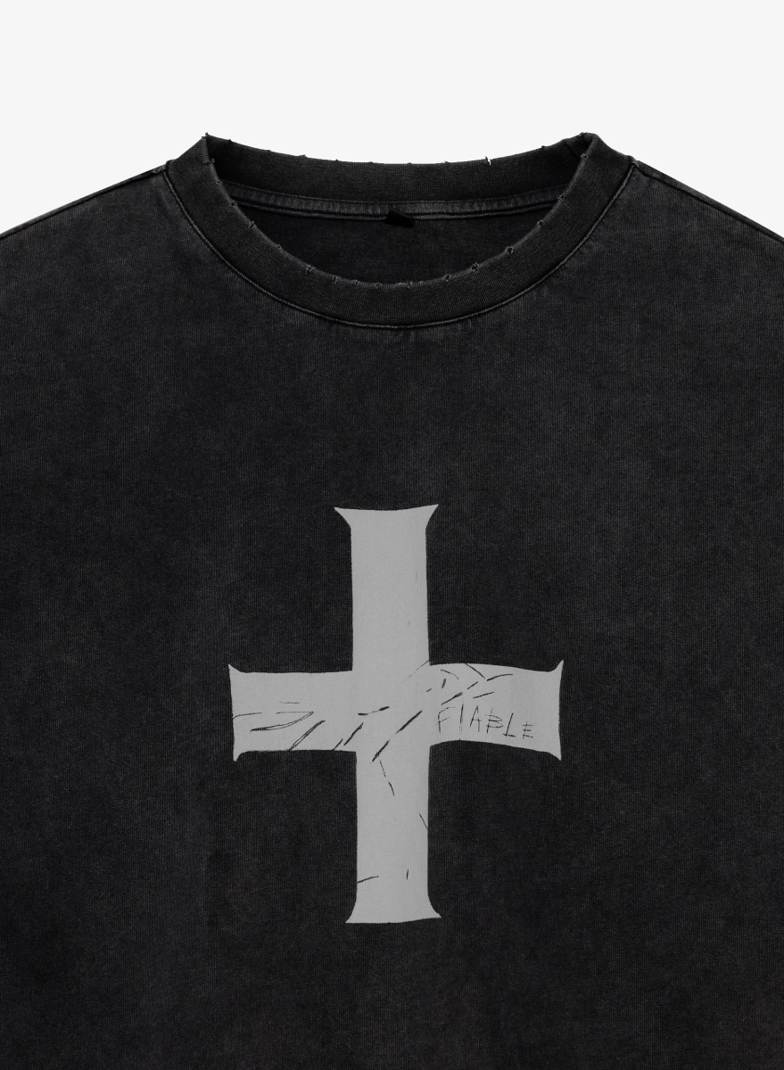 Футболка с принтом F | ABLE, цвет: Черный, TSHRT-FBL-CRX-RLXD-BLCK купить онлайн