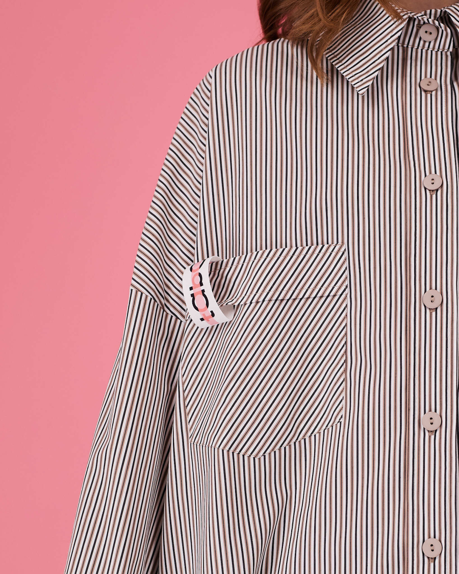 Рубашка макси овер #35 TABOO, цвет: черно-белый, Rub35 купить онлайн