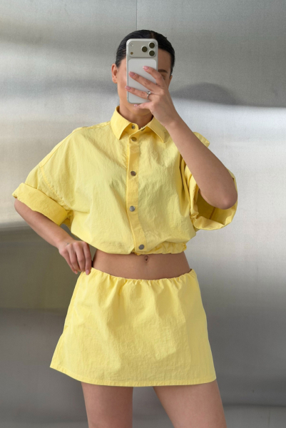 Юбка с шортами плащевая