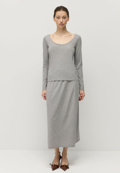 Лонгслив из модала с хлопком AROUND, цвет: серый меланж,  купить онлайн