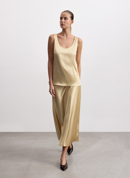 Топ из шелка ALL WE NEED, цвет: песочный, 2603W1129P-103 купить онлайн