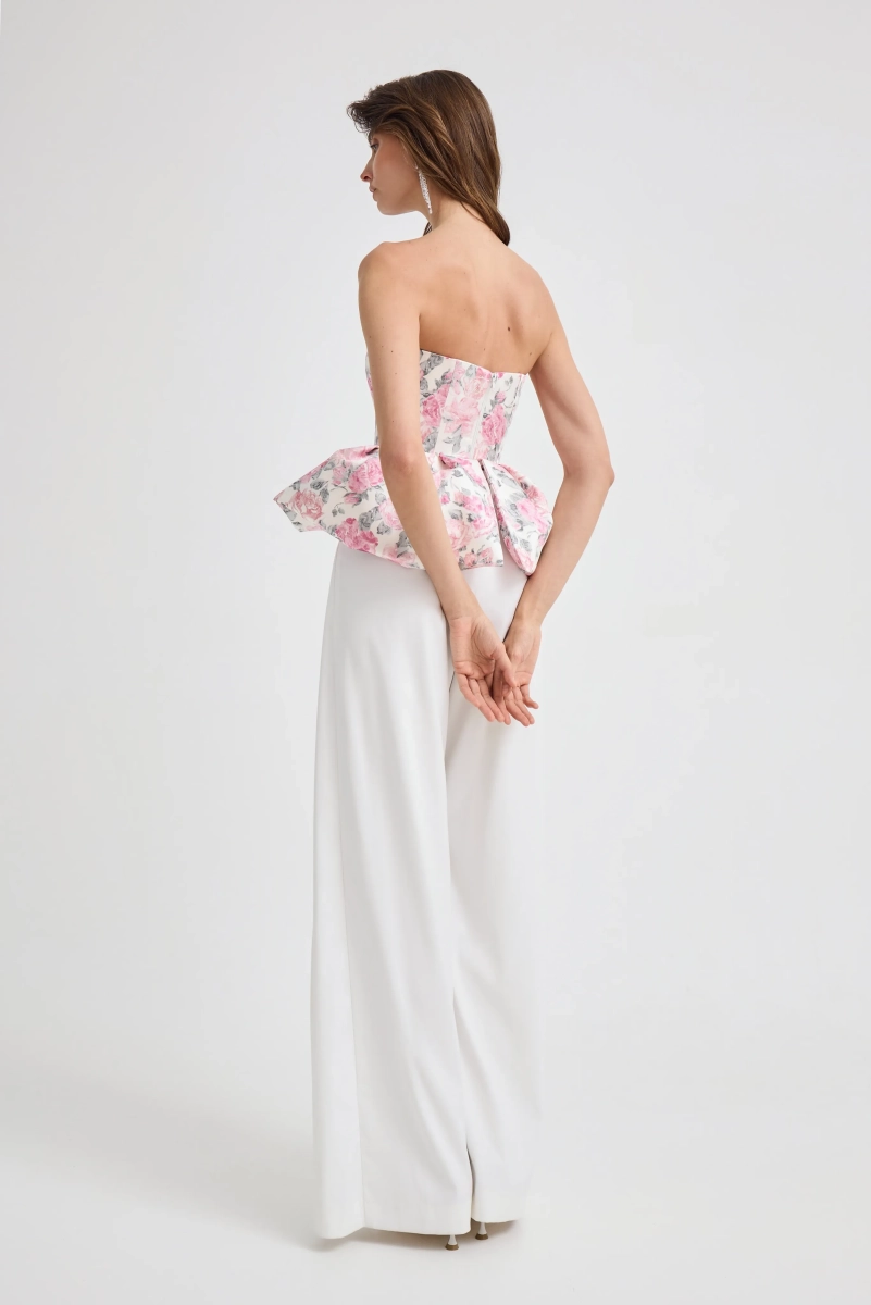 Топ-корсет цветочный принт Shtripling, цвет: белый, SHTOP004WHT купить онлайн