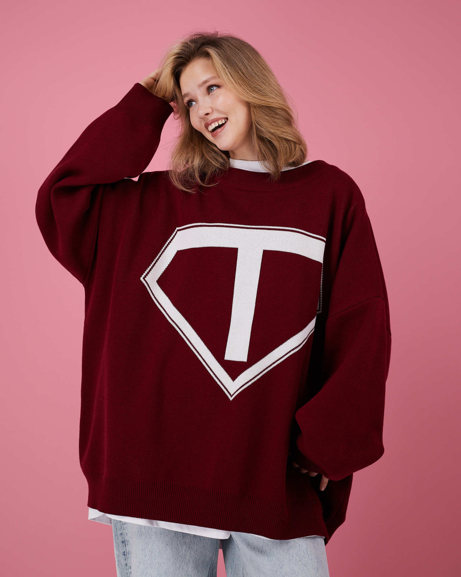 Свитер Супергероя TABOO, цвет: Бордовый, Svsuper купить онлайн