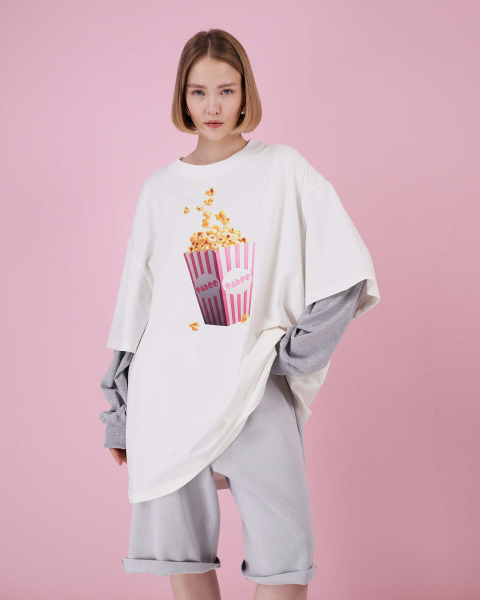 Лонг с двойным рукавом Pop-corn