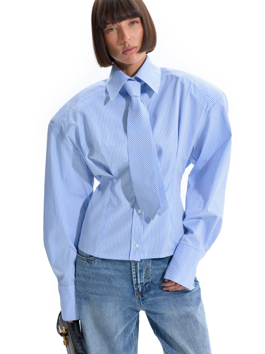 Рубашка 'СЕСТРА' в полоску ANOTHER SELECT, цвет: голубой, 00056 купить онлайн