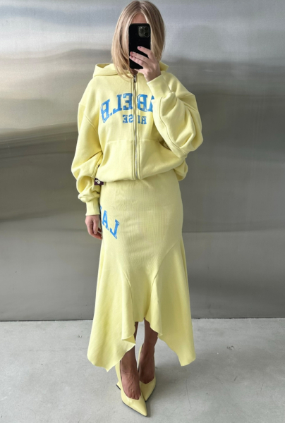 Юбка с клиньями из фактурного трикотажа