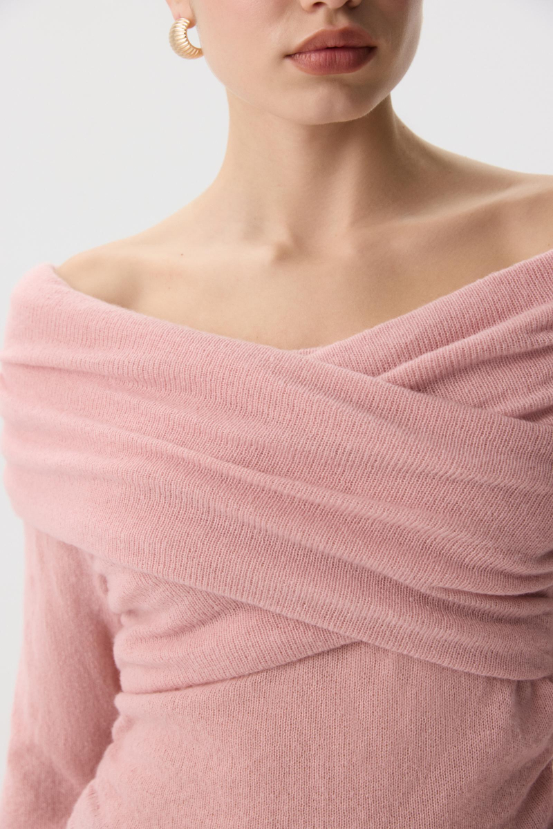 Лонгслив вязаный с драпировкой Charmstore, цвет: пудровый, 313-46685-227 купить онлайн