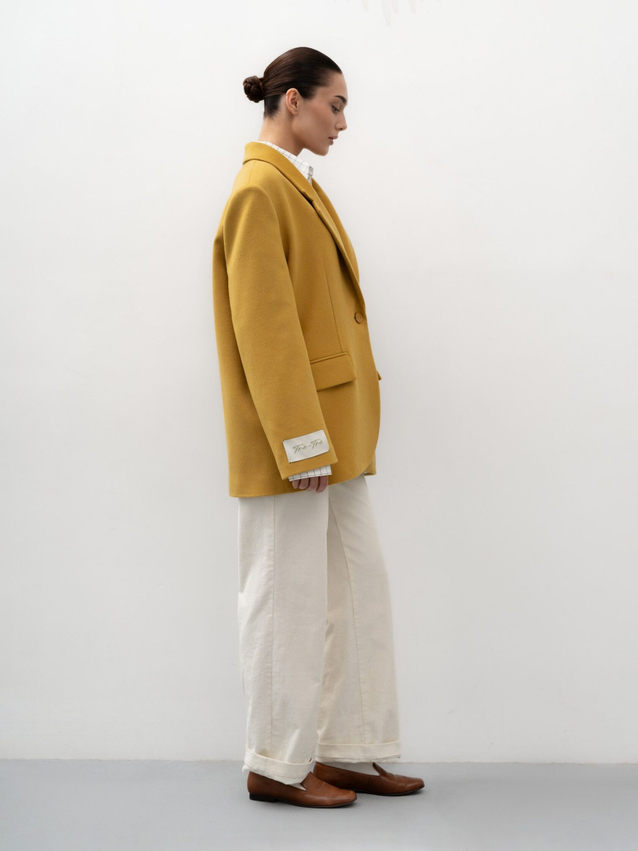 Пальто-пиджак Цыпочка TRES, цвет: Желтый, НФ-00002722 купить онлайн