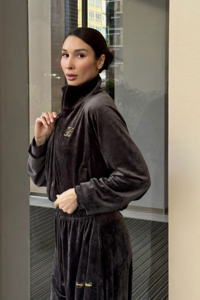 Свитшот из велюра BROWN