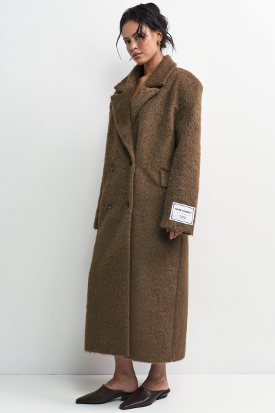 Пальто-макси Erist store, цвет: коричневый, НФ-00003233 купить онлайн