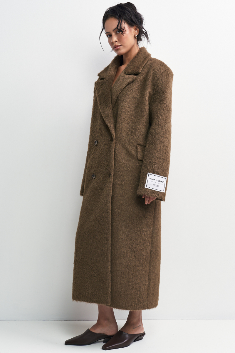 Пальто-макси Erist store, цвет: коричневый, НФ-00003233 купить онлайн