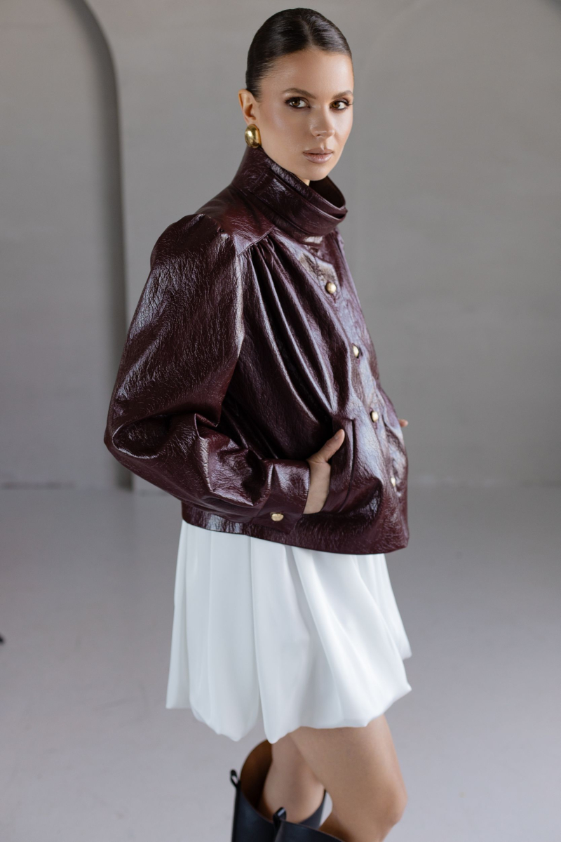 Юбка из шелка баллон мини VLVT, цвет: молочный, 00-00005383 купить онлайн