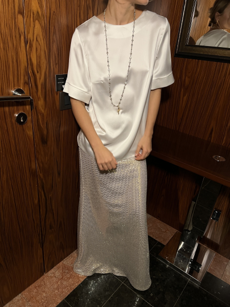 Блуза из шелка прямая VELVET, цвет: молочный, 00-00004263 купить онлайн