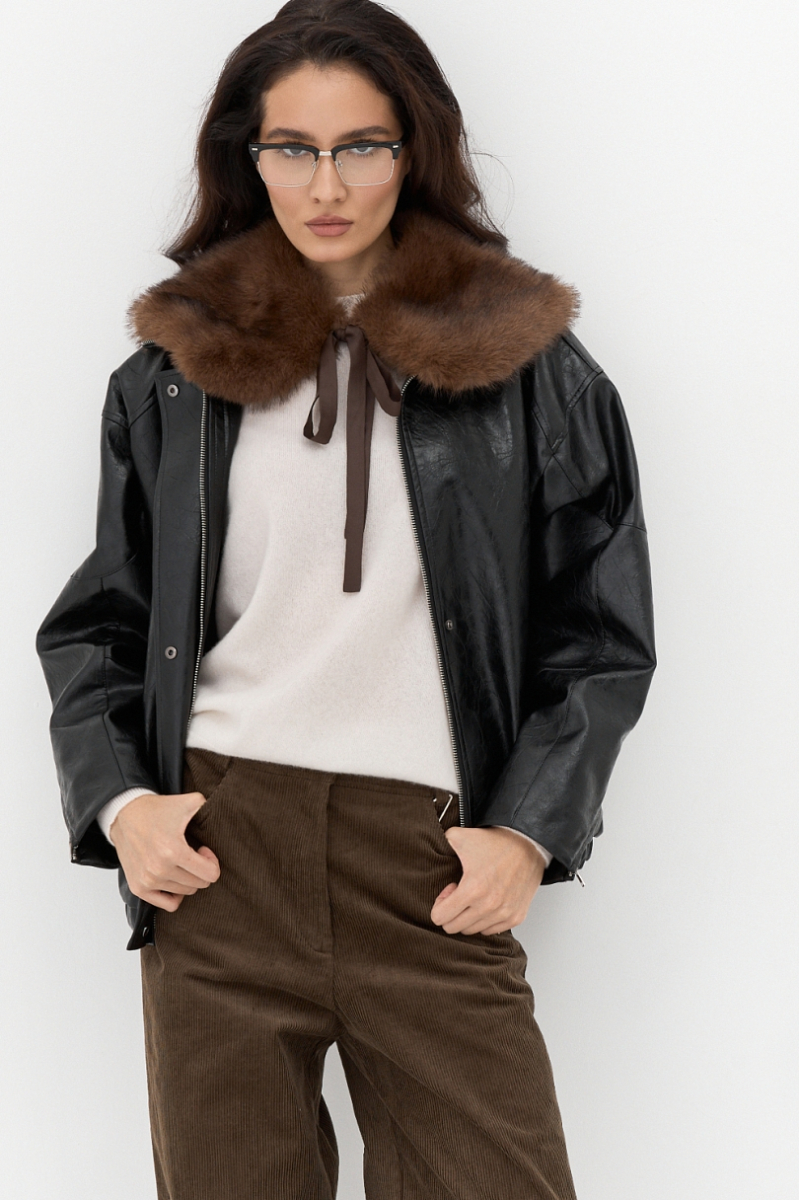 Воротник из экомеха Ricoco, цвет: шоколадный 7003/1 купить онлайн