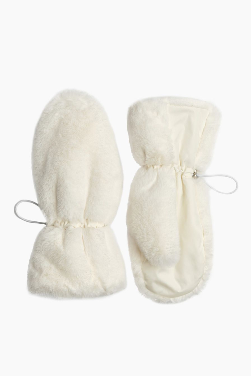 Варежки с отделкой из экомеха