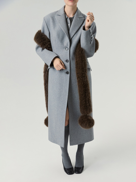 Шарф под песца с помпоном Only me, цвет: коричневый ШФ9257 купить онлайн