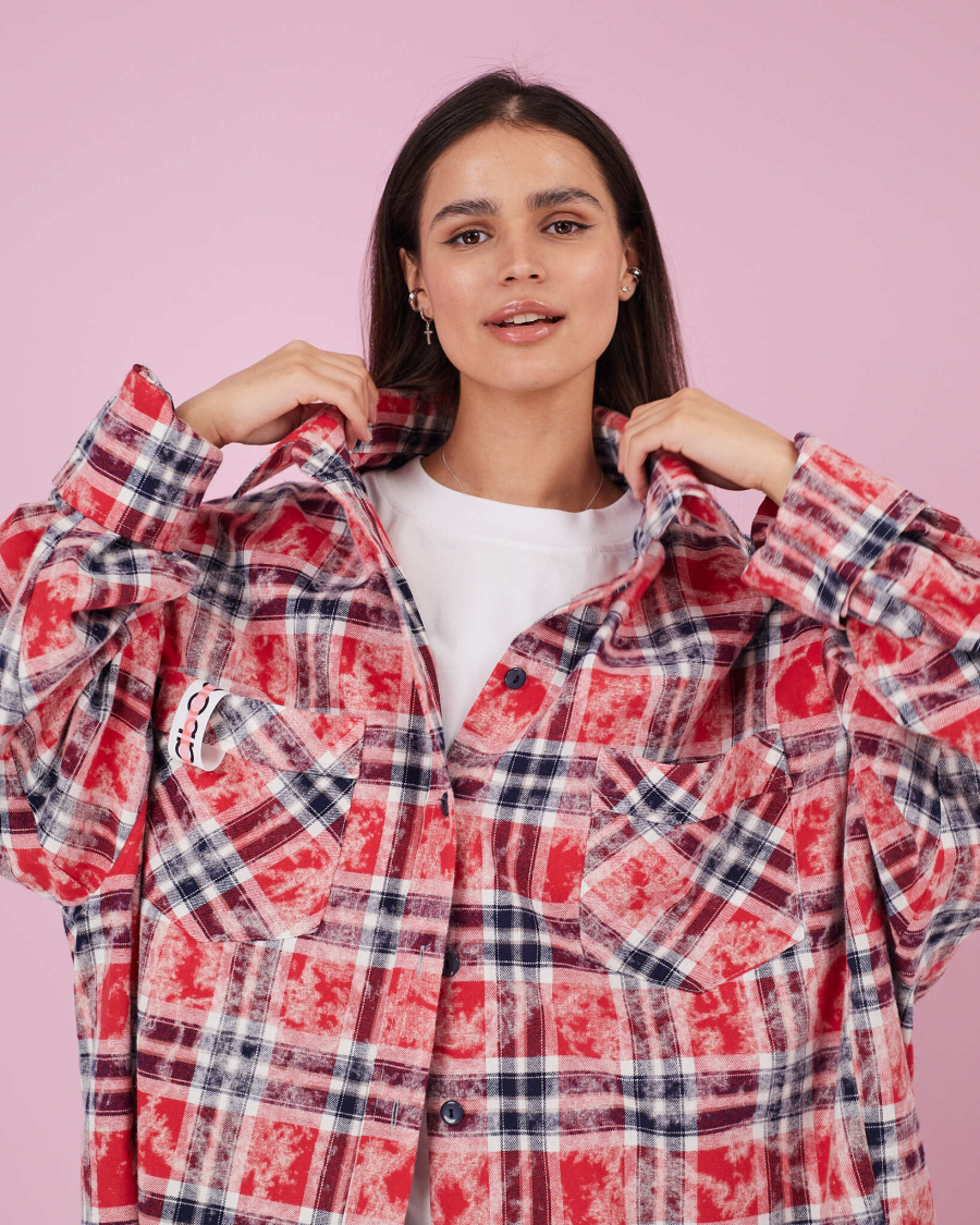 Рубашка макси овер #4 TABOO, цвет: красный, Rub04 купить онлайн