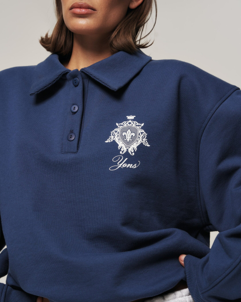 Свитшот-поло YONS STUDIOS BLUE YONS, цвет: синий, YO-780 купить онлайн