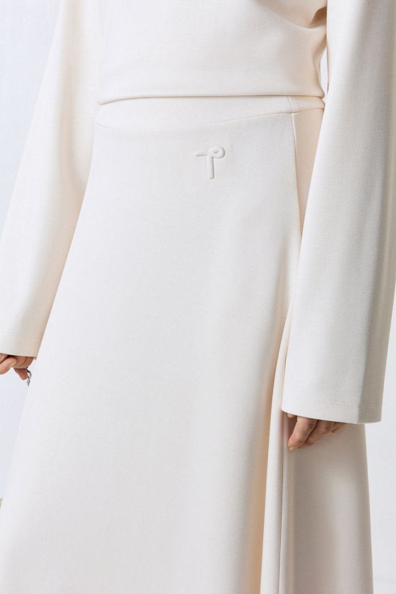 Асимметричная юбка из неопрена TOPTOP, цвет: молочный, TT.071.16235.120 купить онлайн