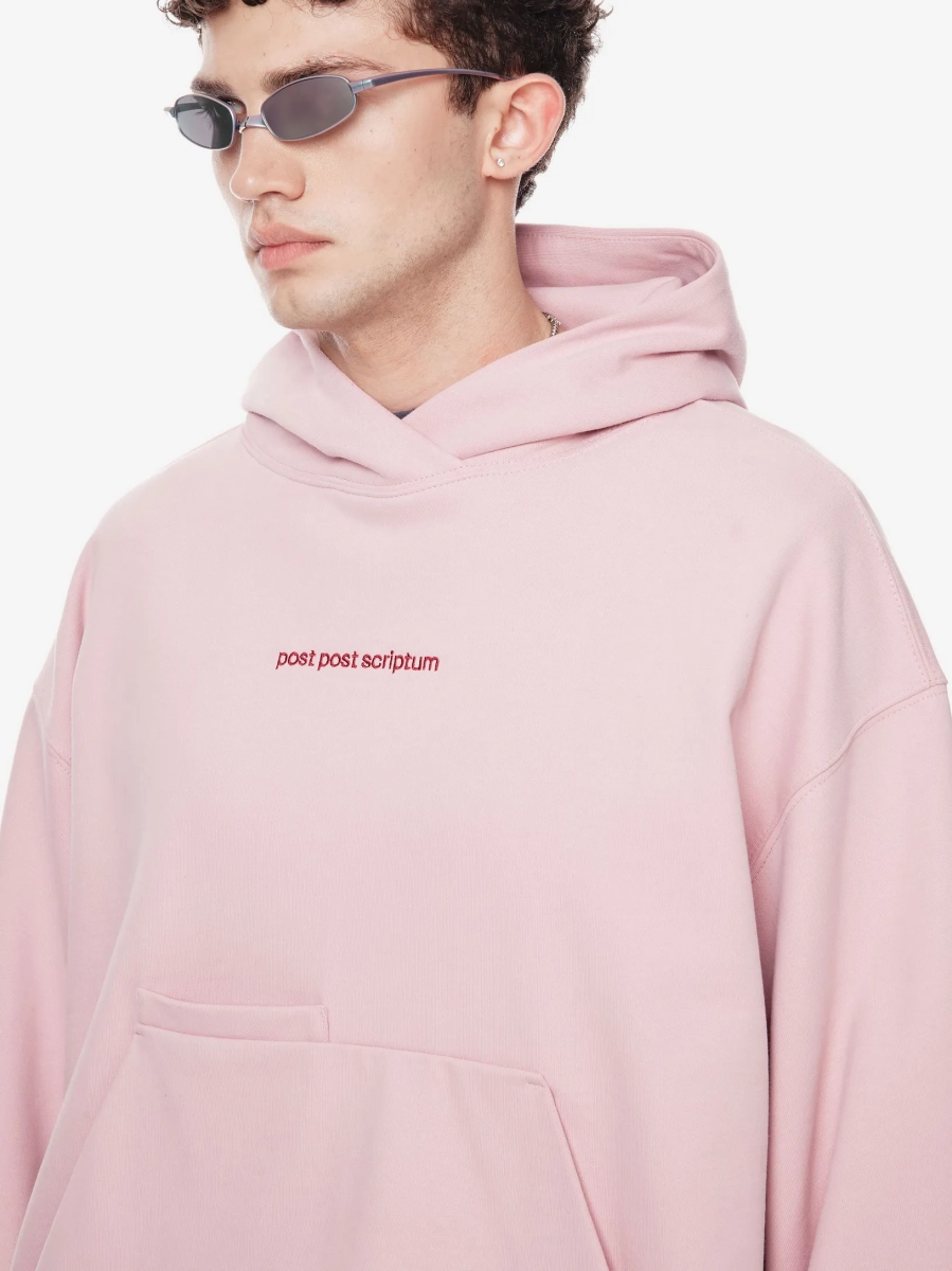 Хлопковый худи с логотипом POST POST SCRIPTUM, цвет: пудровый розовый,  купить онлайн