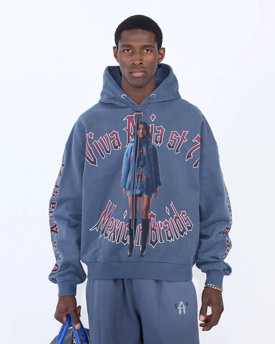 Худи MEXICAN BRAIDS PARIS BLUE ASIA ST 71, цвет: синий, Ast71.hood-braid-blue купить онлайн