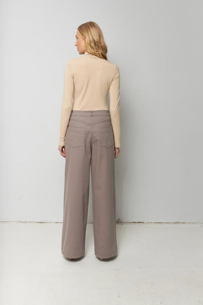 Водолазка из итальянского трикотажа ANNBRANND, цвет: бежевый, FW2327 купить онлайн