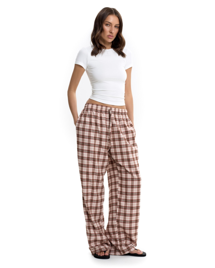 Брюки в клетку Suborbia, цвет: розовый, 006633 купить онлайн