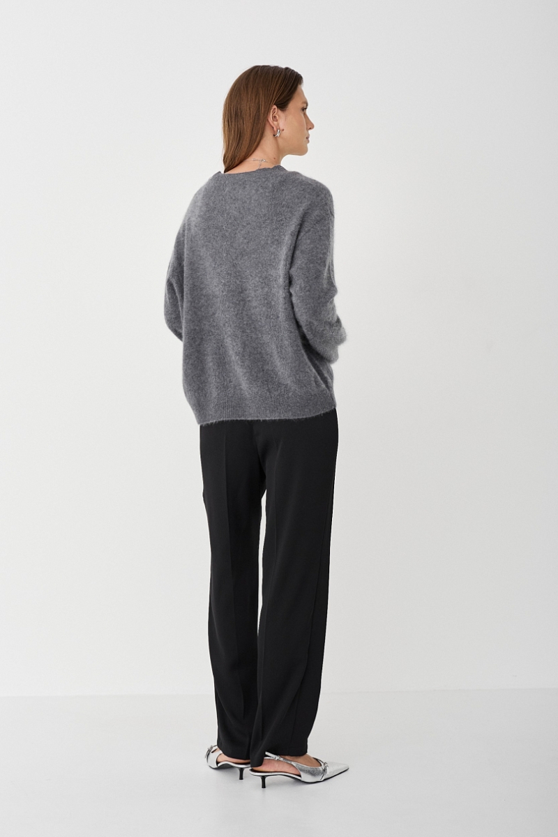 Свитер пушистый из 100% шерсти Ricoco, цвет: серый, 6099/3 купить онлайн