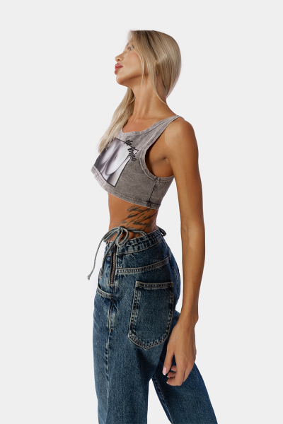 Майка Boobs qb A QUICK BUCK, цвет: grey,  купить онлайн