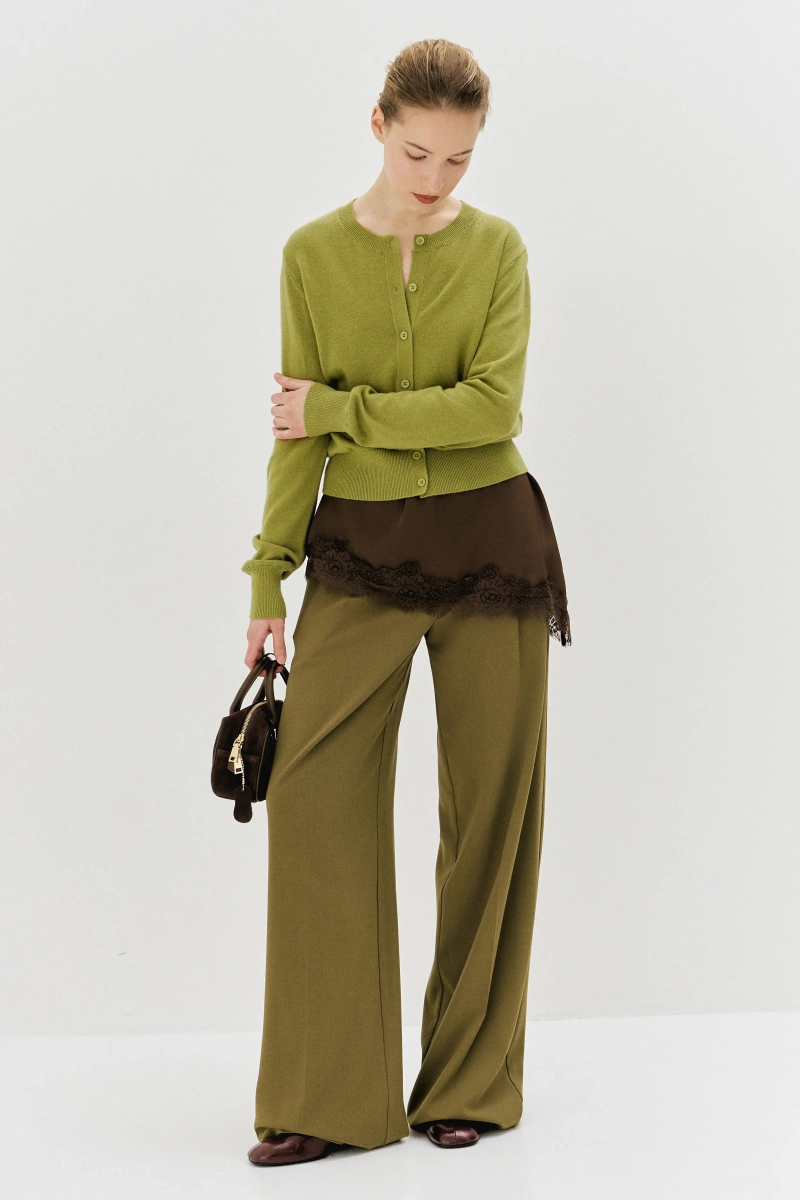 Кардиган тонкой вязки на пуговицах Ricoco, цвет: зеленый, 6093/1 купить онлайн