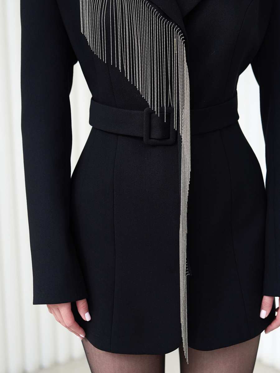 Жакет-платье с бахромой I.B.W., цвет: Черный, EJ011 купить онлайн