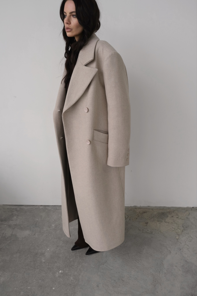 Пальто макси Form MINI, цвет: бежевый, НФ-00000433 купить онлайн