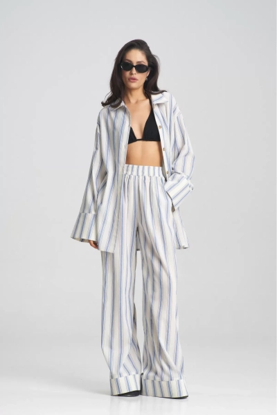 Костюм летний в полоску Milk&Blue Erist store, цвет: молочный, НФ-00002427 купить онлайн
