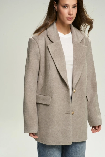 Пальто-жакет Luxury Beige Erist store, цвет: бежевый, НФ-00002561 купить онлайн