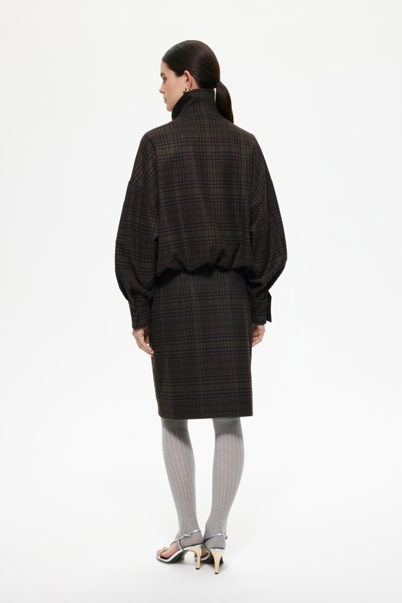 Юбка-карандаш в клетку DREAMS BY ALENA AKHMADULLINA, цвет: хаки, 225102100204275/518000 купить онлайн