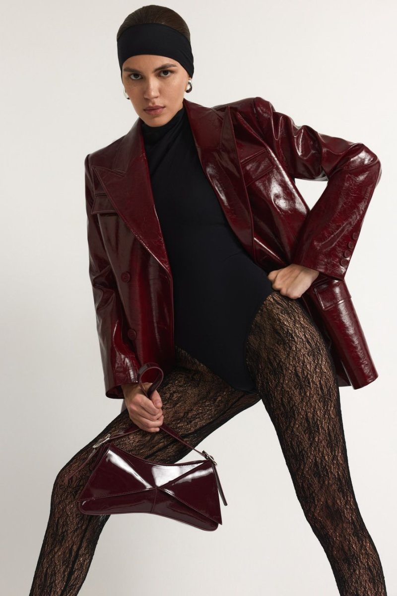 Пиджак из экокожи TOPTOP, цвет: Бордовый, TTS.060.18563.330 купить онлайн