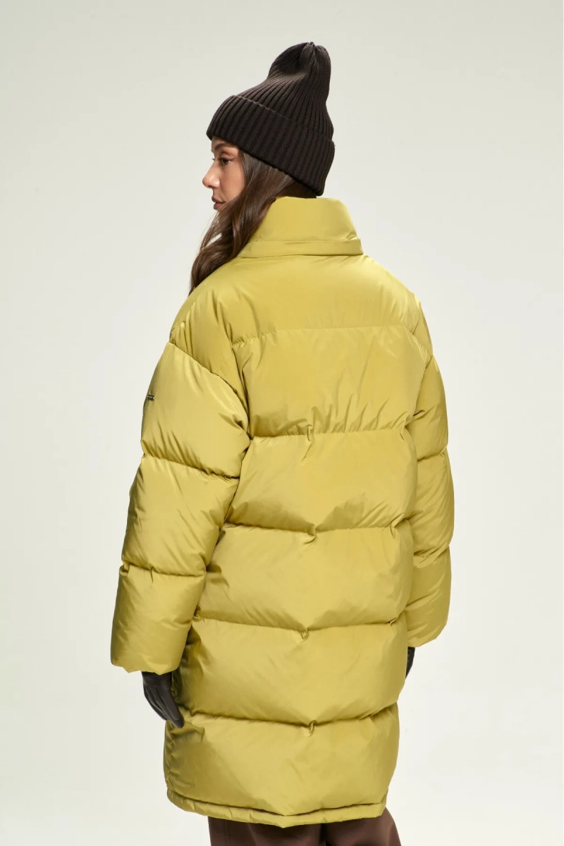 Пуховик удлиненный Olive Erist store, цвет: оливковый, НФ-00002829 купить онлайн