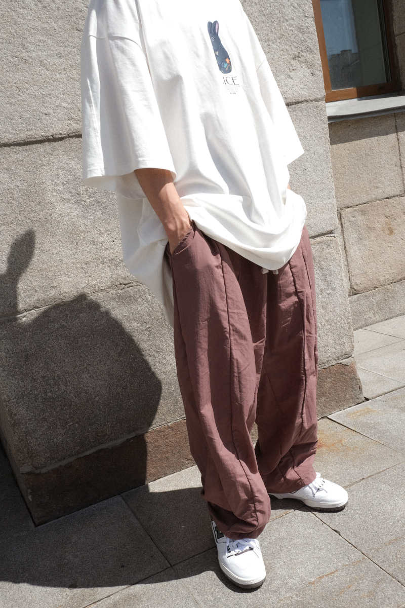 Брюки KINOMO OVERSIZE PANTS TASLAN/COCOA RICE, цвет: какао, НФ-00000253 купить онлайн