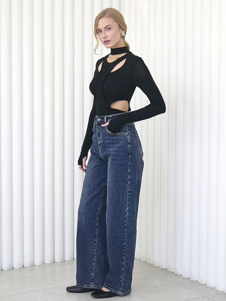 Джинсы-баллон I.B.W., цвет: джинсовая, синий, TR036 купить онлайн