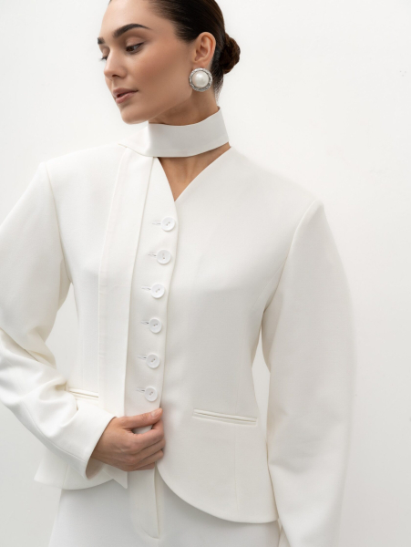 Жакет приталенный TRES, цвет: молочный, НФ-00002731 купить онлайн