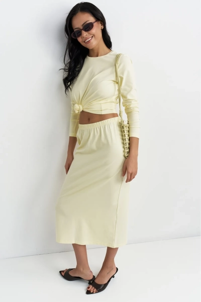 Юбка из кулирки Erist store, цвет: Желтый, НФ-00003632 купить онлайн