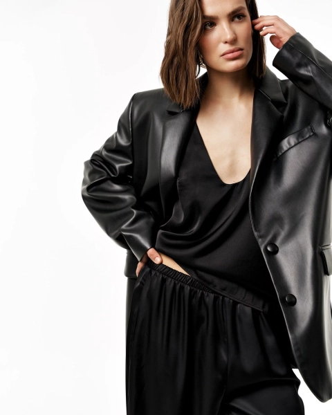 Пиджак LEATHER BATYA BLACK YONS, цвет: Черный,  купить онлайн