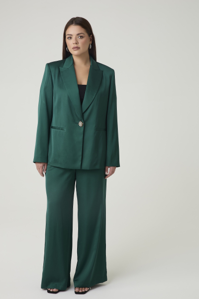 Брюки атласные на резинке 4forms, цвет: изумруд, 00020058 купить онлайн