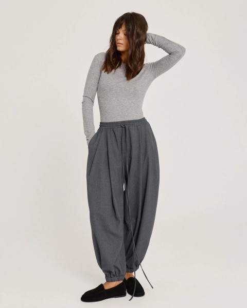 Брюки-шаровары из шерсти GRAY Anmuse, цвет: серый,  купить онлайн