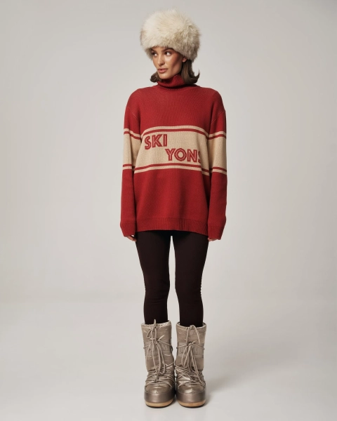 Свитер SKI YONS YONS, цвет: бежевый/красный, YO-748 купить онлайн